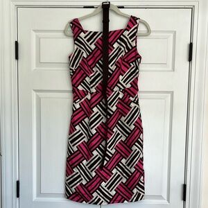 Milly, Size 2, Pink/Brown Silk Cocktail Dress, EUC